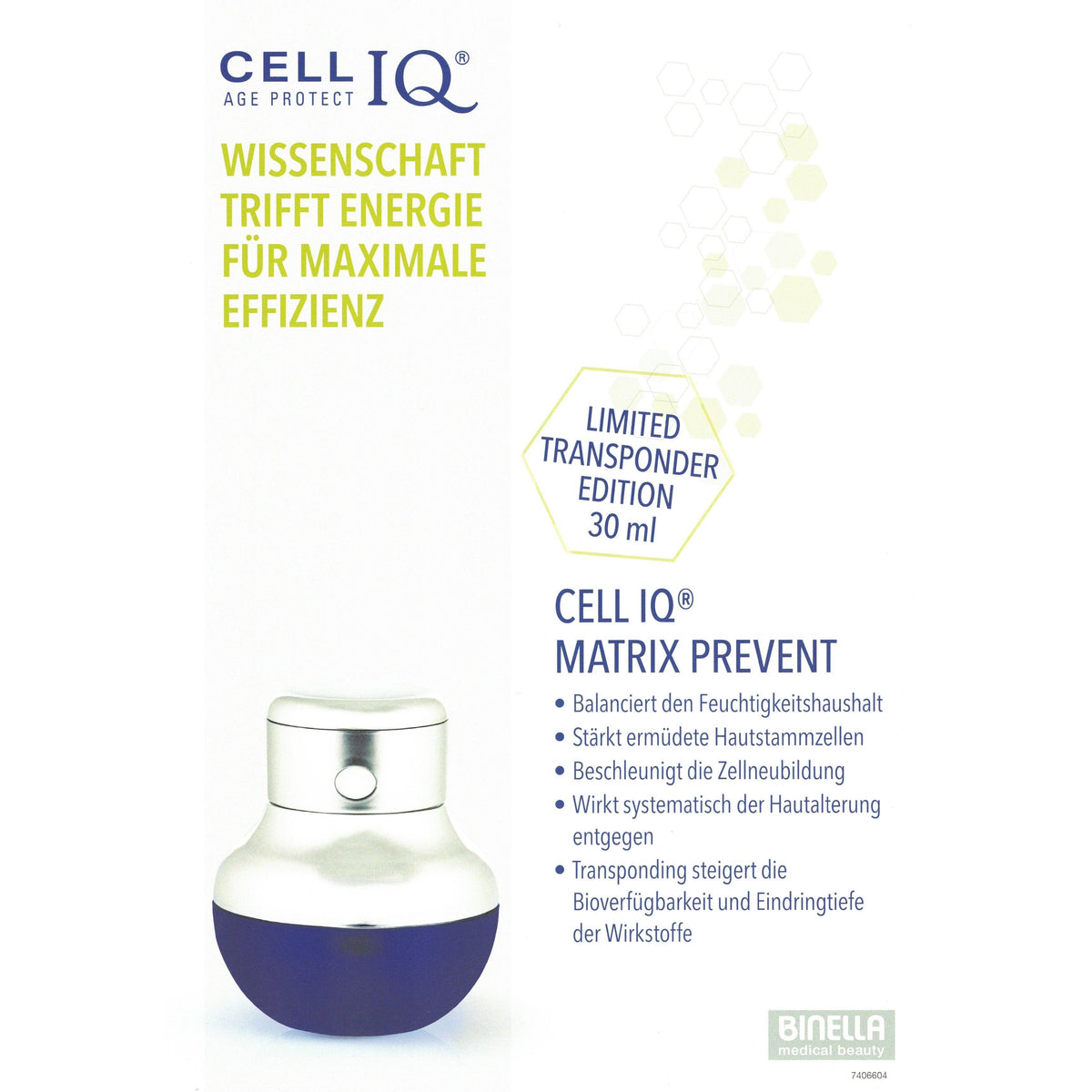 Binella CELL IQ® Matrix Prevent 24h Cream -Limited Transponder Edition- 30 ml