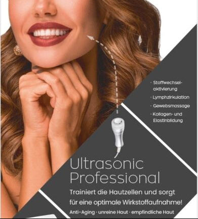 CNC Ultrasonic Professional Gesichtsbehandlung mit Ultraschall und LED-Licht für straffe, reine und strahlende Haut im Kosmetikstudio Venus Geiselhöring