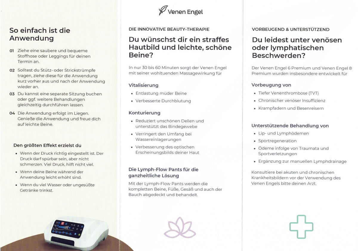 Venen Engel Premium – Apparative Lymphdrainage & Pressotherapie